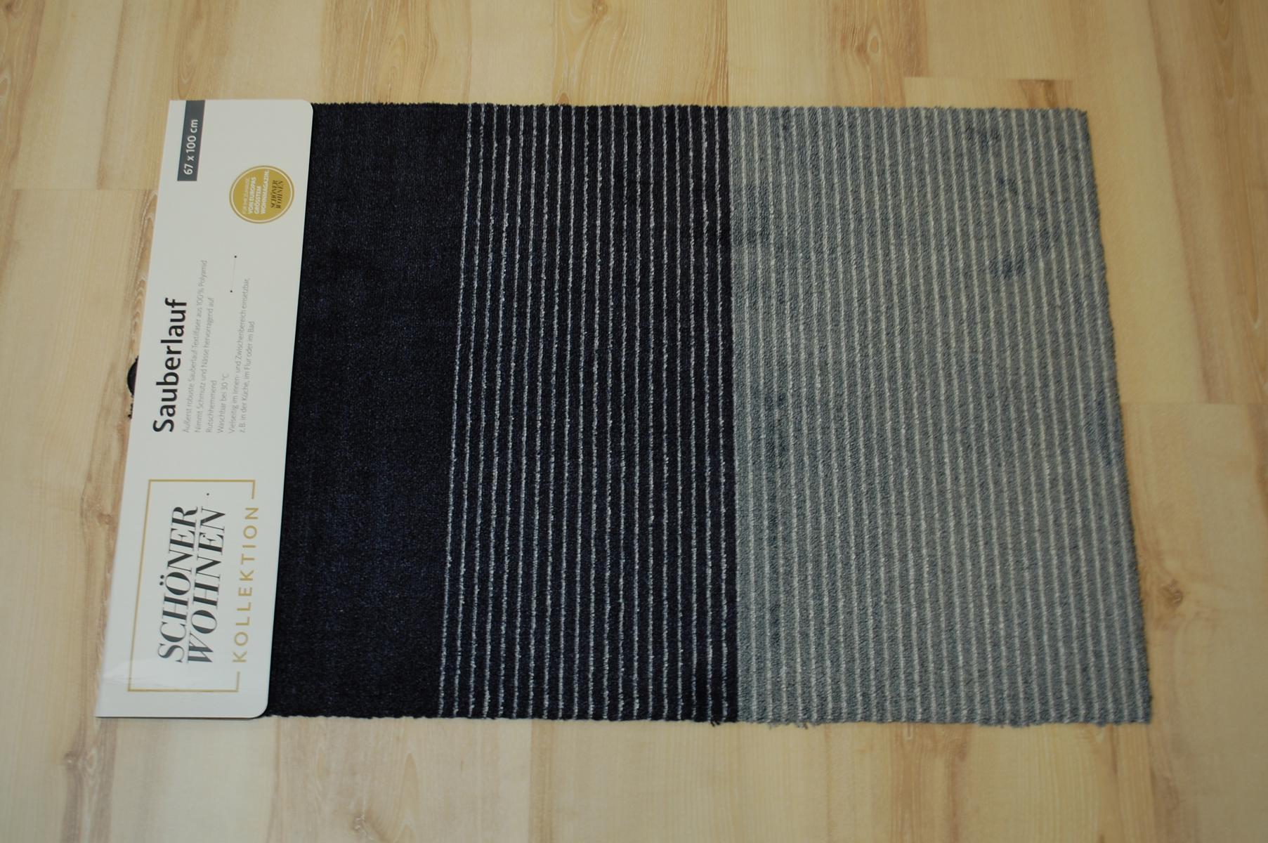 Fußmatte Schöner Wohnen Manhattan 1689 003 044 Streifen anthrazit grau